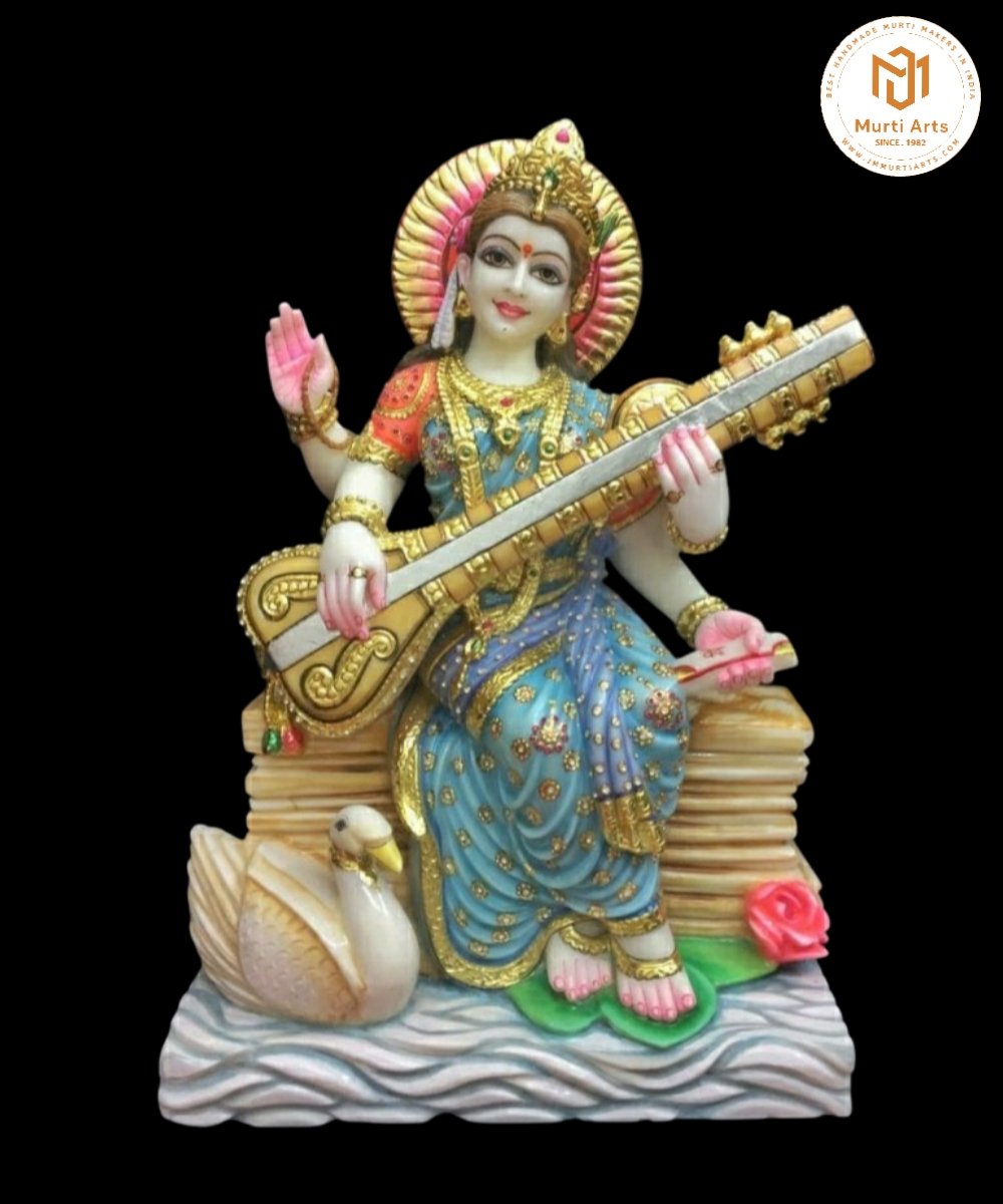 Saraswati Mata Marble Murti