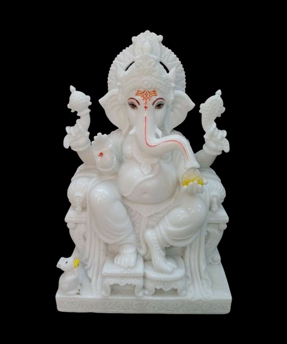 White Marble Ganesh Murti