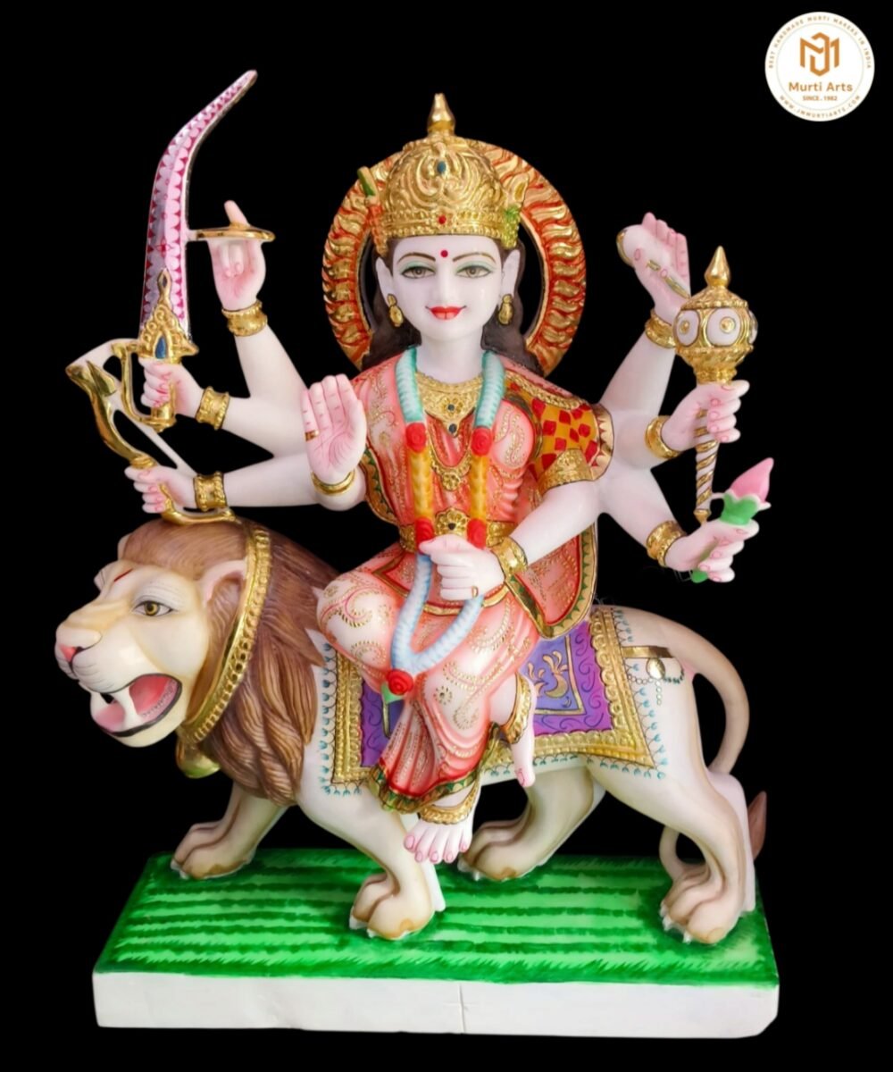 White Marble Durga Mata Murti